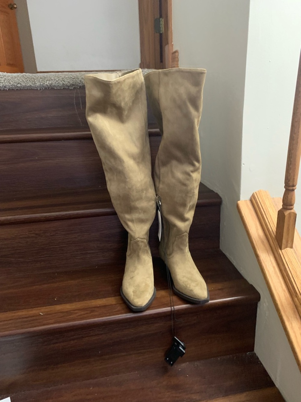 New Woman’s Time and Tru Taupe Suede Over-the-Knee Boots. Size 7